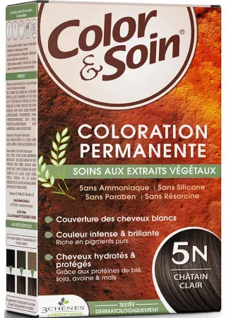 Color & Soin Permanente Färbung Mit Pflanzenextrakten Farbe 5N Helles Kastanienbraun 1 Kit
