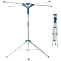 Relaxdays Wäscheständer für Kleiderbügel Weiß,Blau