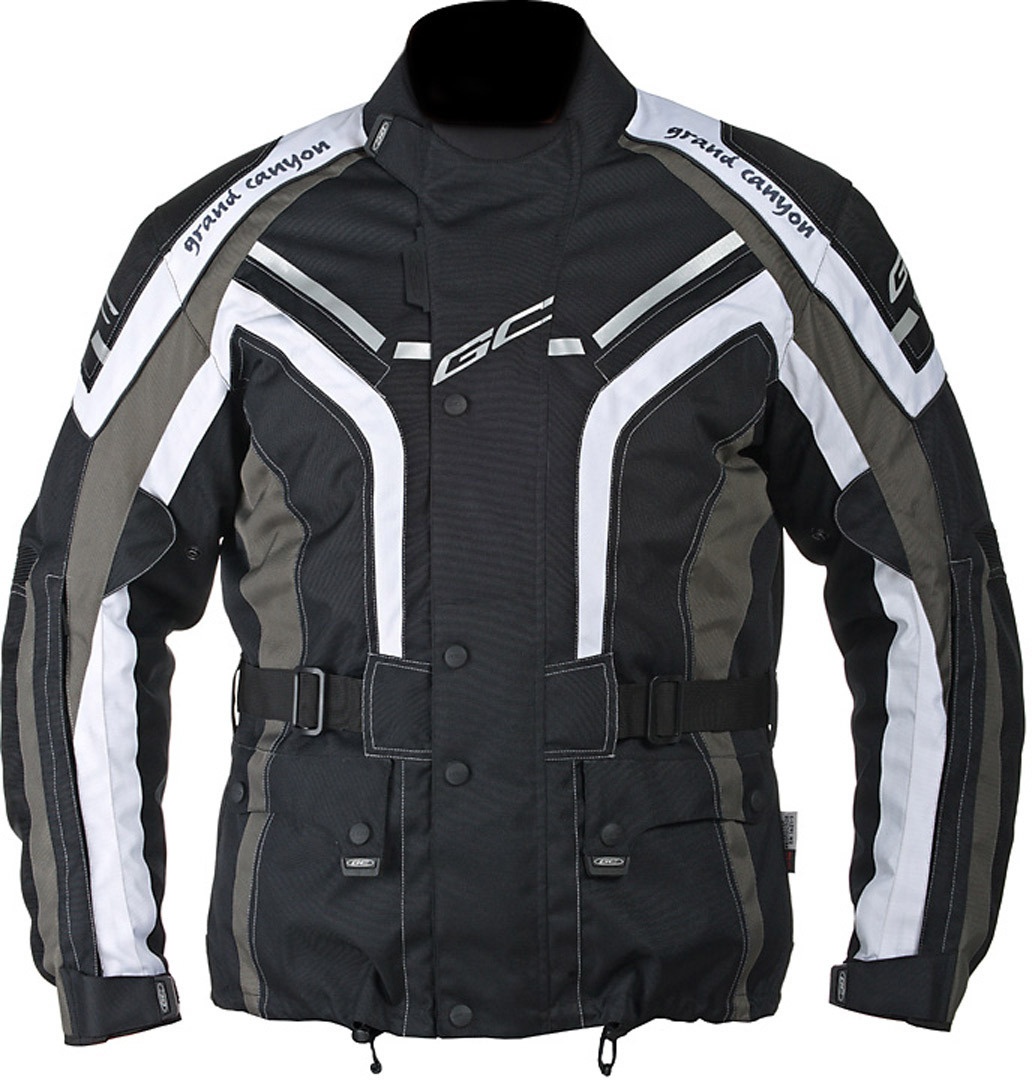 Grand Canyon One Way Motorfiets textiel jas, zwart-grijs-wit, S