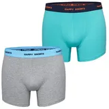 Happy Shorts 2er Set Türkis / Grau L