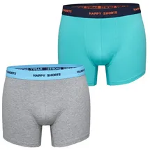 Happy Shorts 2er Set Türkis / Grau L