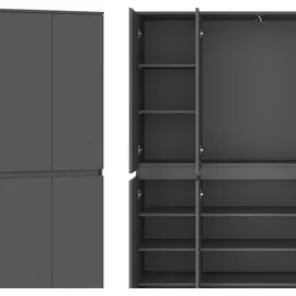 Vicco Kleiderschrank Claus, Anthrazit, 111 x 191.5 cm mit 6 Türen
