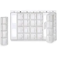 Berilo Pillendose 7 Tage PILLENBOX Kunststoff Weiss Pillendose Weiß Tablettenbox 53, Tablettendose Medikamentenbox Medikamentendose Pillen Tabletten Box weiß