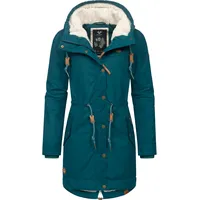Ragwear Damen langer Mantel warme Winterjacke mit Kapuze YM-Canny Dark Green22 Gr. L - L