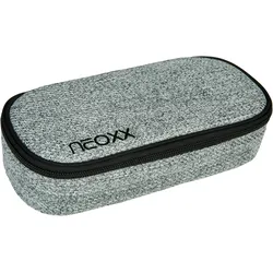 Schreibgeräteetui NEOXX "Schlamperbox, Jump, Wool the World", Kinder, grau (wool the world), Polyester, Schreibgeräteetuis, teilweise aus recyceltem Material