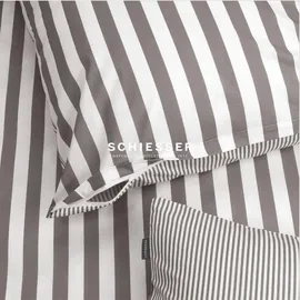 SCHIESSER Marie grau/weiß 135 x 200 cm + 80 x 80 cm
