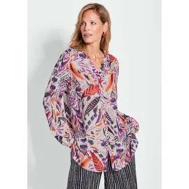 GOLDNER Kurzgröße: Verlängerte Viskosebluse mit Print in bunt / gemustert), | Gr.: 19
