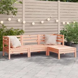 Gartensofa 3-Sitzer mit Hocker Massivholz Douglasie