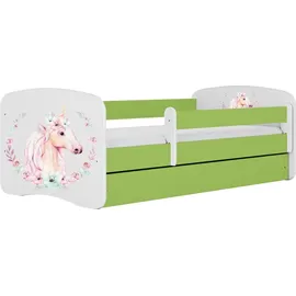 raumhirsch furniture Kinderbett mit Motiv Pferd 80 x 180 cm Holzwerkstoff grün