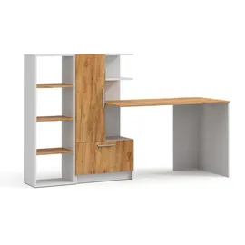 Vicco Schreibtisch Tomy, Weiß/Goldkraft Eiche, 150 x 59 cm 2er Set, Vicco