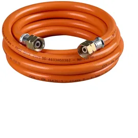 CFH Gasschlauch VS 500 – 5 m, G 3/8" LH, Ersatz- und Verlängerungsschlauch für LPG/Propan/Butan, für Abflamm- oder Gaslötgeräte, DVGW zertifiziert