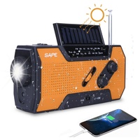 Uniquebella Solarradio, Handkurbel, AM/FM Wetterradio Notfallradio (Baustellenradio, LED Taschenlampe, Leselampe, SOS-Alarm, Vielseitige Auflademöglichkeiten, Kompakt und wasserdicht) orange