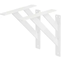 ML-Design 2 Stück Regalhalterung 240x240 mm, Weiß, Aluminium, Schwebende Regalhalterungen, Regalwinkel, Wandhalterung für Regalbrett, Regalträger für