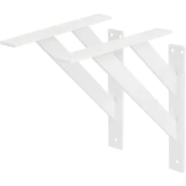 ML-Design 2 Stück Regalhalterung 240x240 mm, Weiß, Aluminium, Schwebende Regalhalterungen, Regalwinkel, Wandhalterung für Regalbrett, Regalträger für