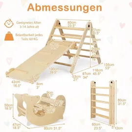 Goplus Kletterdreieck 6 in 1 Bunt/Naturbelassen