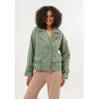 Freshlions Trenchcoat FRESHLIONS "Helena", Damen, Gr. XL, braun (khaki), 100% Baumwolle, unifarben, normal, Mäntel, mit stylischem Reverskragen