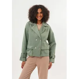 Freshlions Trenchcoat FRESHLIONS "Helena", Damen, Gr. XL, braun (khaki), 100% Baumwolle, unifarben, normal, Mäntel, mit stylischem Reverskragen