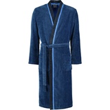 CAWÖ 4839 Herren Velours-Kimono mit Schalkragen - blau-schwarz - 60 XL