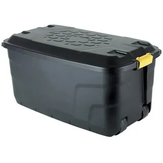Strata Heavy Duty Aufbewahrungskoffer mit Deckel und Rollen 110 Liter, 77x42x54cm - Schwarz