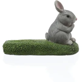 MARELIDA Blumentopffüße Hasen 3er Set grau