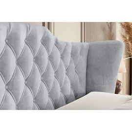 altdecor BOXBETT mit Matratze H3 und Lattenrost, - VILA - 160x200 cm Hellgrau