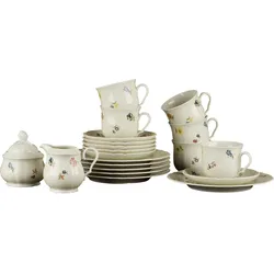 Kaffeeservice SELTMANN WEIDEN "Geschirr-Set, Service Marieluise", creme, bunt, 20 tlg., Porzellan, Geschirr-Sets, Geschirr, Geschirr-Set, Made in , 20 Teile, für 6 Personen