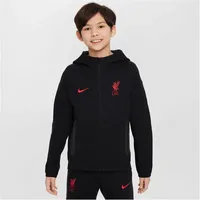 Nike Liverpool Tech Fleece Kapuzenjacke Jungen - black/black/black/gym red