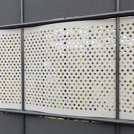 zaun|zu® Sichtschutzblende Metall 255 x 0 cm Fenstergrau 2 St.