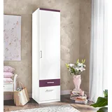 Priess Drehtürenschrank 48 x 193 x 56 cm Lila/Weiß
