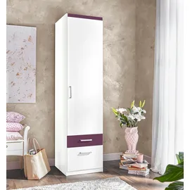 Priess Drehtürenschrank 48 x 193 x 56 cm Lila/Weiß
