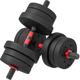 HOMCOM 2 in 1 Hanteln Set 20 kg verstellbare Kurzhantel & Langhantel professionell Dumbbell Krafttraining und Gewichtheben für Zuhause Fitness   Aosom