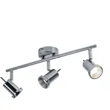 WOFI Deckenleuchte 3-flg. 43 cm Chrom, Glas, Kunststoff