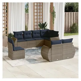 vidaXL Gartensofa-Set 8-tlg. grau Polyrattan