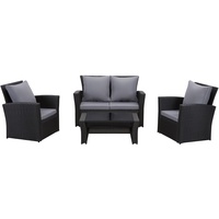 MeXo Lounge-Set 4-tlg. schwarz