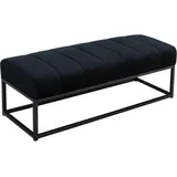 Wohnling Sitzbank Samt Schwarz 108 x 40 x 40 cm