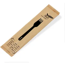 VEPATIM 500x BIO-Nature Holzgabel Gabel aus Holz einzeln hygienisch verpackt 16cm