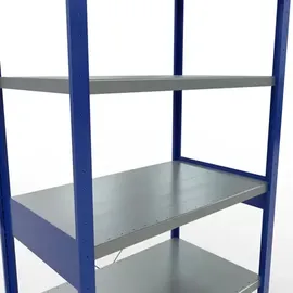 Schulte Lagertechnik Fachbodenregal Holz 2500 x 1000 x 600 mm enzianblau/verzinkt