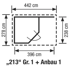 Weka Fides 1 2,80 x 2,80 m grau