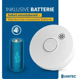 Unitec Rauchwarnmelder Weiß inkl. Funktionstest 4 St.
