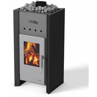 FinTec Troll 7,8 kW Holz-Saunaofen holzbefeuerter Saunaofen Black BImSchV 2 - Fintec