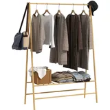 Homcom Garderobenständer Natur, Naturmaterialien, 116x160x43.5 cm, Garderobe, Garderobenständer