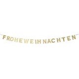 Riffelmacher & Weinberger Riffelmacher Girlande mit Schriftzug Frohe Weihnachten 190x10 cm 12454 | Gold - Türschmuck Wandschmuck Weihnachten Weihnachtszeit Adventszeit Holzbuchstaben Goldglitter