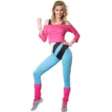 dressforfun 900572 Damenkostüm Aerobic-Star, Aerobic-Outfit im Stil der 80er Jahre (L| Nr. 302750) - L