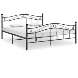 vidaXL Bett Schwarz Metall 140x200 cm