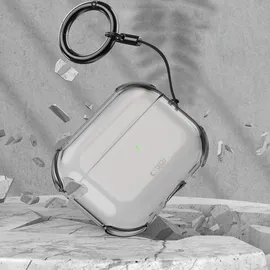 TECH-PROTECT Bounce Schutzhülle für AirPods Pro 3 mit Schlüsselanhänger Transparent Schwarz