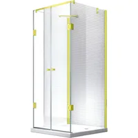 Glaszentrum Hagen 90x80x90x195cm Ares U-Duschkabine Gold