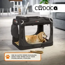 CADOCA CADOCA® Hundetransportbox faltbar Katzentransportbox Transportbox Autobox Hundebox Box versch. Größen Farbwahl, XXXL 101x70x70cm atmungsaktiv robust Transporttasche Haustiertransportbox Hundetragetasche Anthrazit
