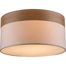 GLOBO Deckenleuchte 3x E27 rund blau Holz Textil beige