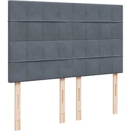 vidaXL Boxspringbett mit Matratze Dunkelgrau 140x200 cm Samt