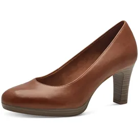TAMARIS Pumps TAMARIS, Damen, Gr. 37, braun (cognac used), Leder, Schuhe Pumps, Trichterabsatz, Abendschuh, Festtagsschuh in klassischer Form